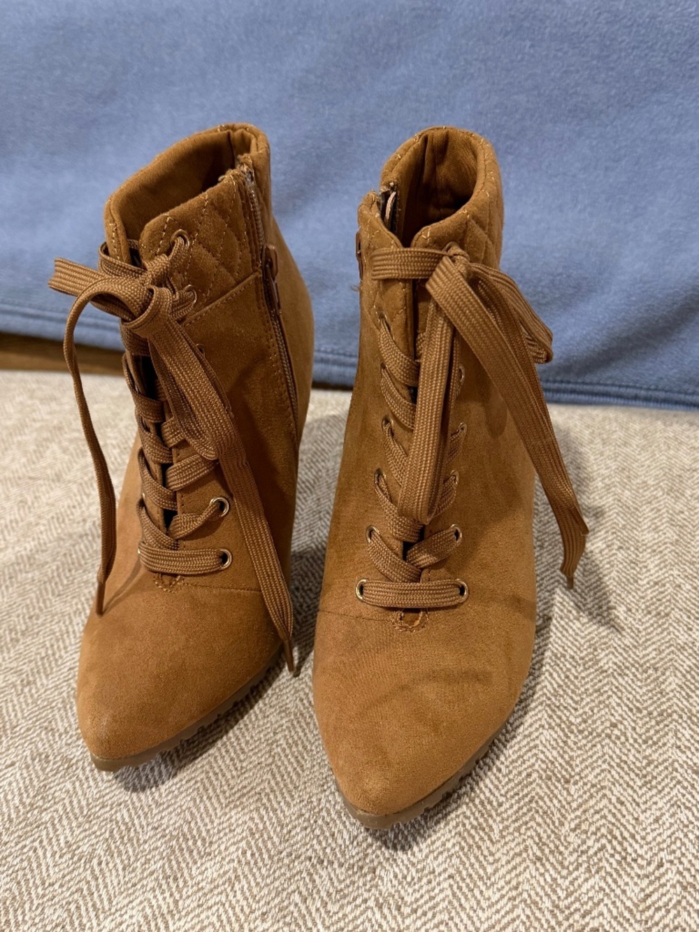 Light brown ankle boot heels